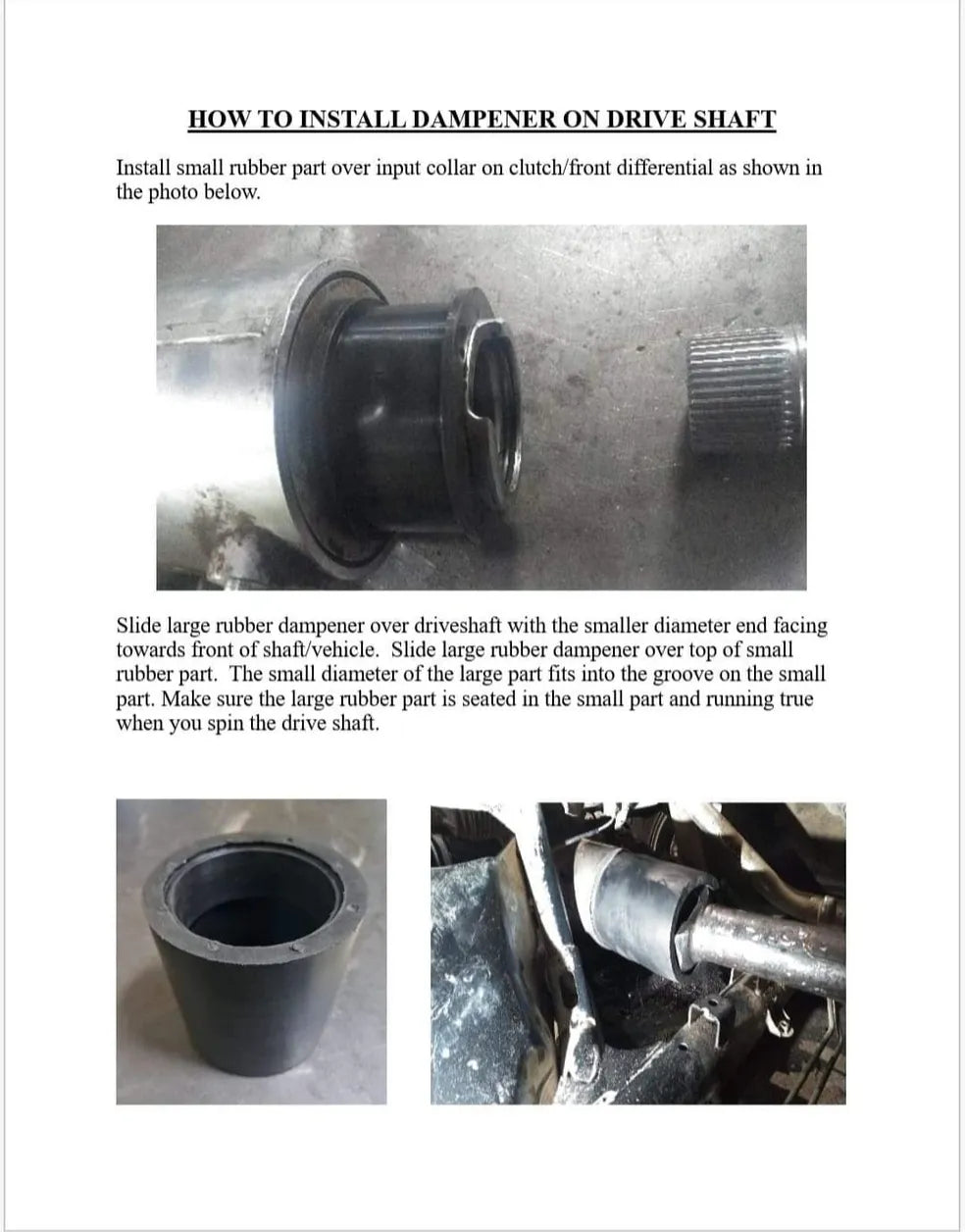 2 Trak fab drive shaft