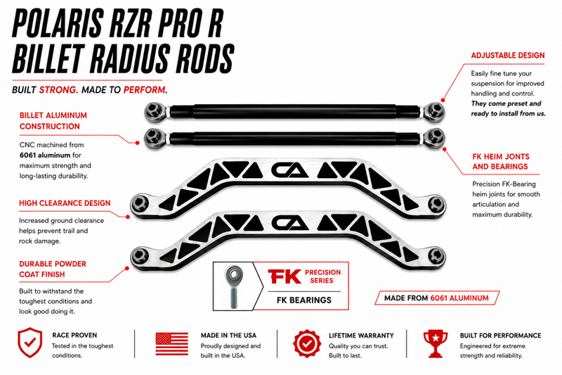 Polaris RZR Pro R and Turbo R Radius Rods