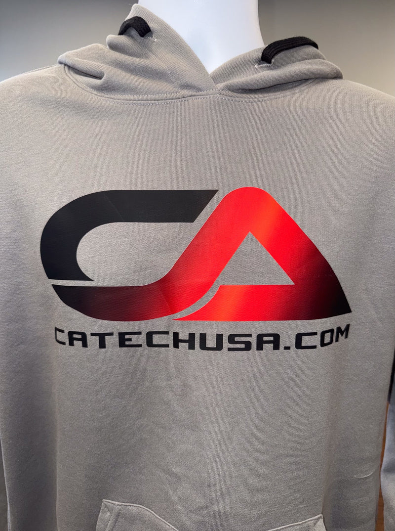 CA Logo American Red Black on Grey Hoodie Heavy Weight