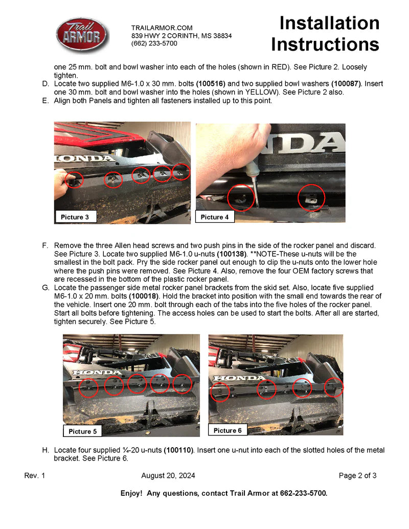 2 Seater Trail Armor Honda Talon 1000 R, Talon 1000 X, Talon 1000 R Fox Live Valve, Talon X Fox Live Valve, Talon 1000 XS, Talon 1000 RS, Talon 100 XS Fox Live Valve, Talon 1000 RS Fox Live Valve Full Skids