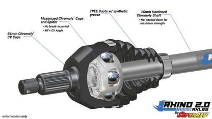 Honda Talon 1000R Front Big Lift Kit Axle—Rhino 2.0 SKU : AX-3-83-F-LK8-DT